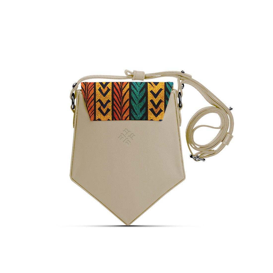 Beige Triangles Crossbag African Arrows - CANVAEGYPT