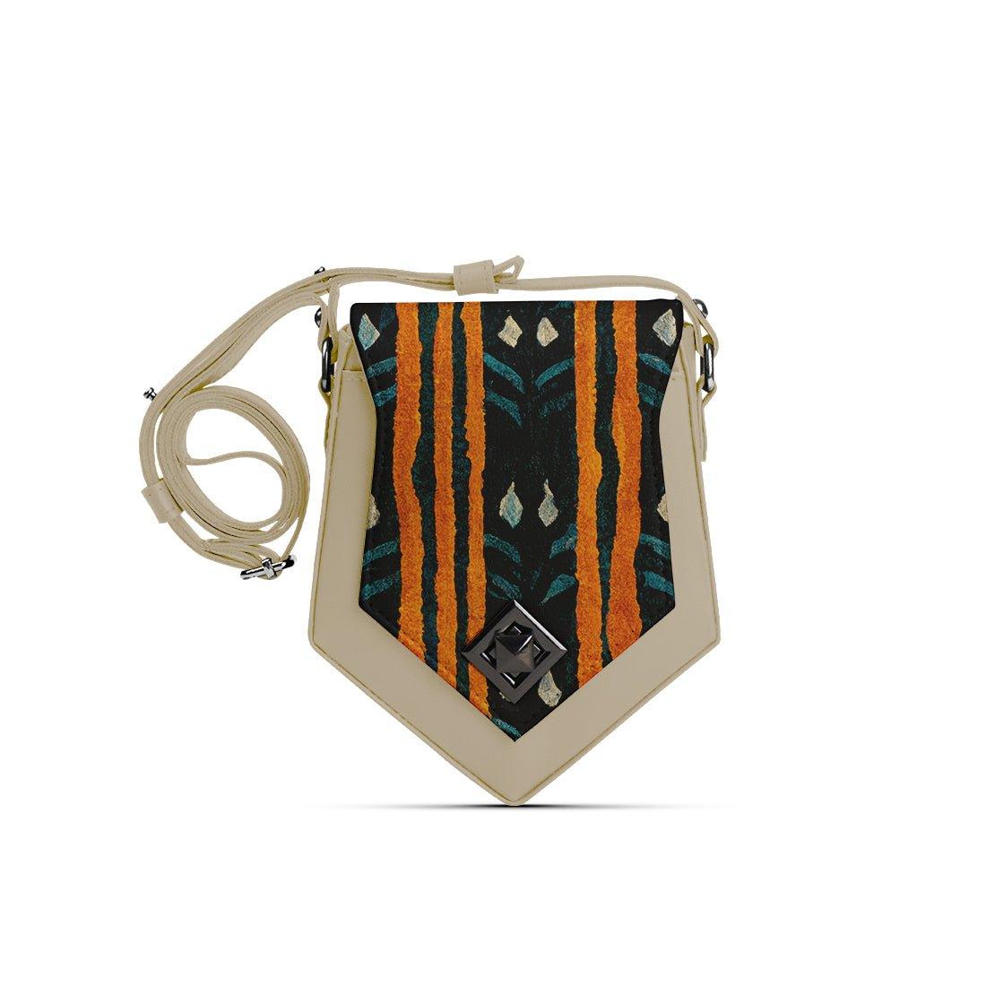 Beige Triangles Crossbag Bright Lines - CANVAEGYPT