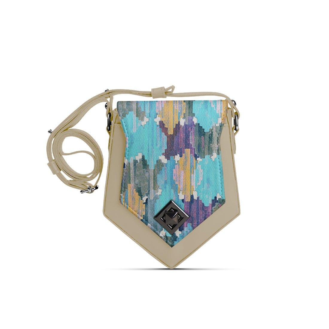Beige Triangles Crossbag Iris ikat - CANVAEGYPT