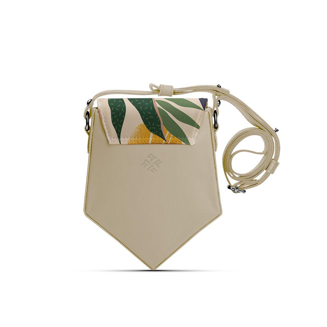 Beige Triangles Crossbag Leaf - CANVAEGYPT