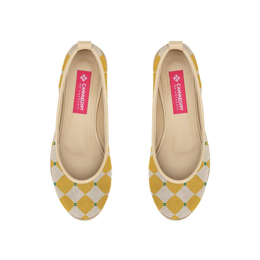 Beige Voyage Round Toe Polygons - CANVAEGYPT