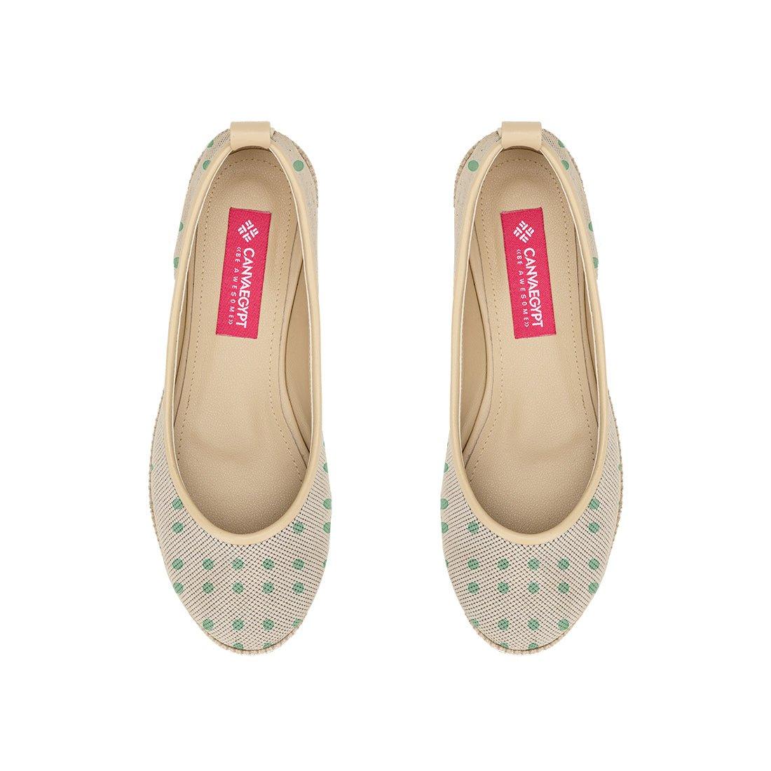 Beige Voyage Round Toe Spotted - CANVAEGYPT
