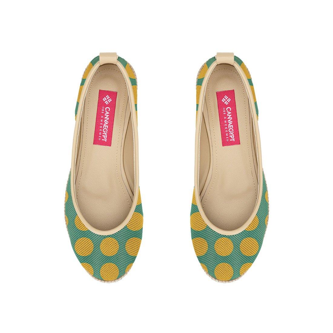 Beige Voyage Round Toe Yellow Bubbles - CANVAEGYPT