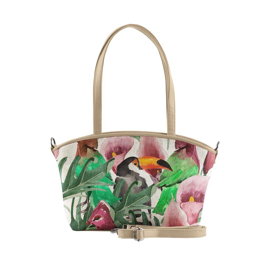 Beige Wide Tote Bag Bird - CANVAEGYPT