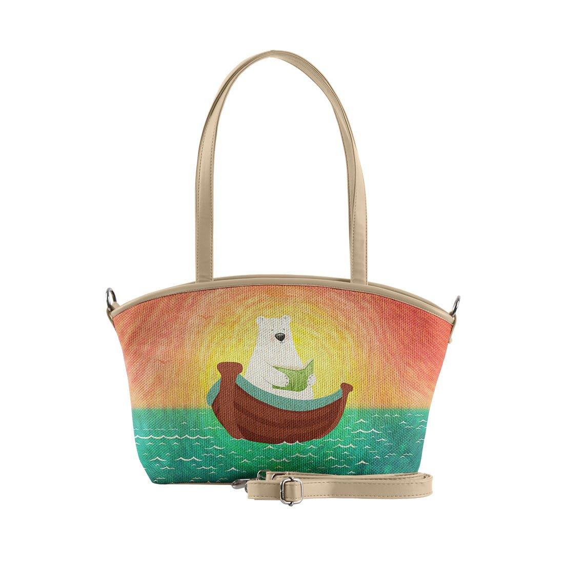 Beige Wide Tote Bag Summer time - CANVAEGYPT