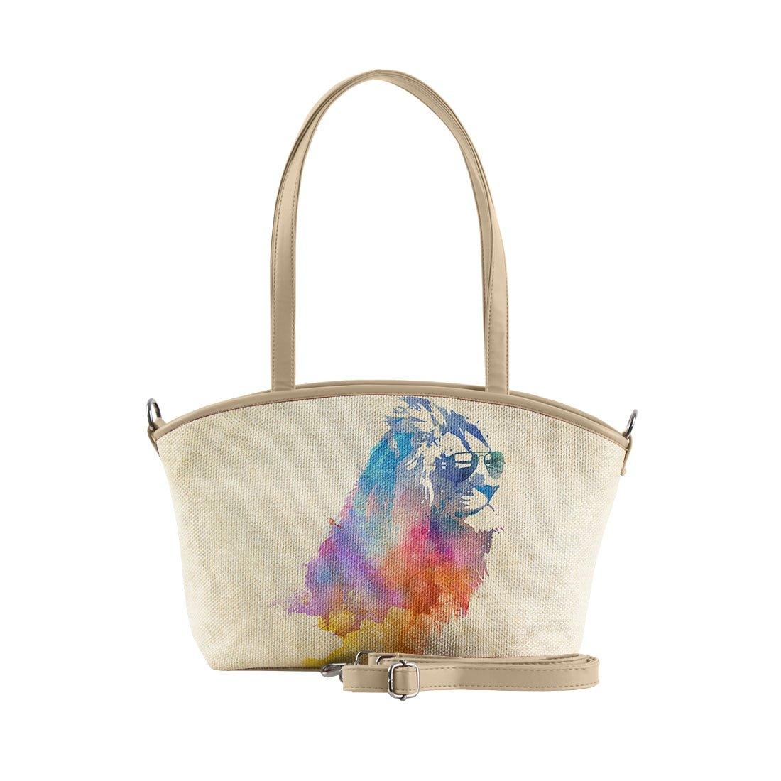 Beige Wide Tote Bag Sunny Lion - CANVAEGYPT