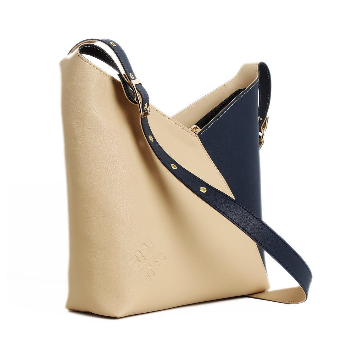 Bicolor Triangles Bags Beige with DB - CANVAEGYPT