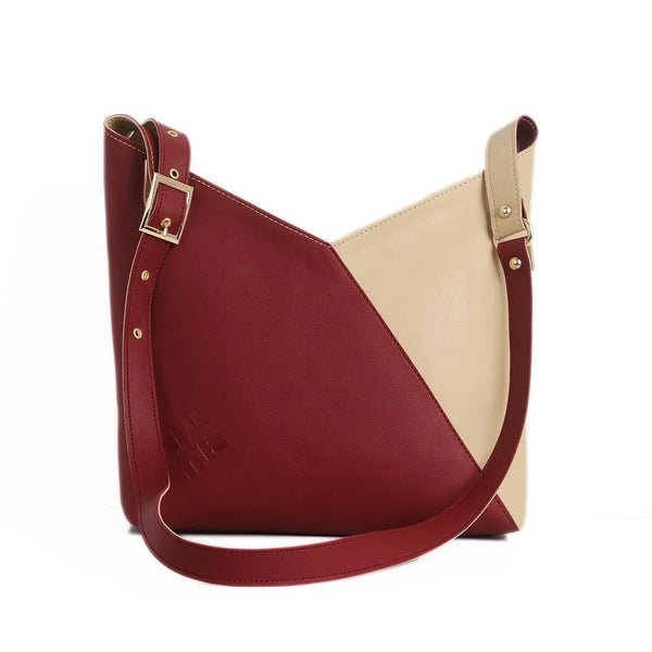 Bicolor Triangles Bags DR with Beige