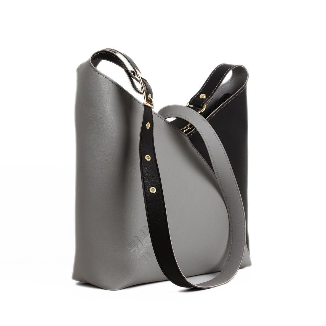 Bicolor Triangles Bags Grey with Black - CANVAEGYPT