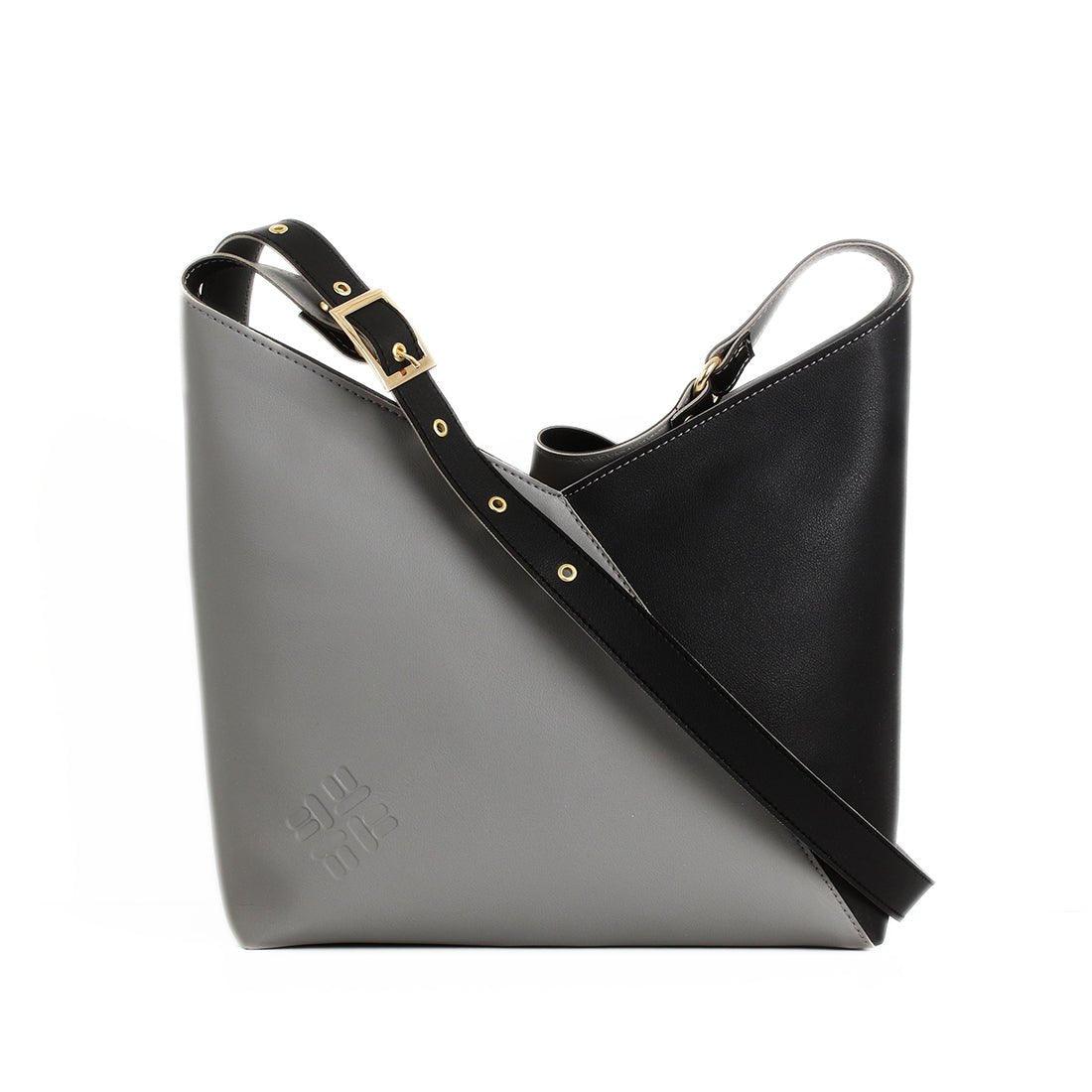 Bicolor Triangles Bags Grey with Black - CANVAEGYPT