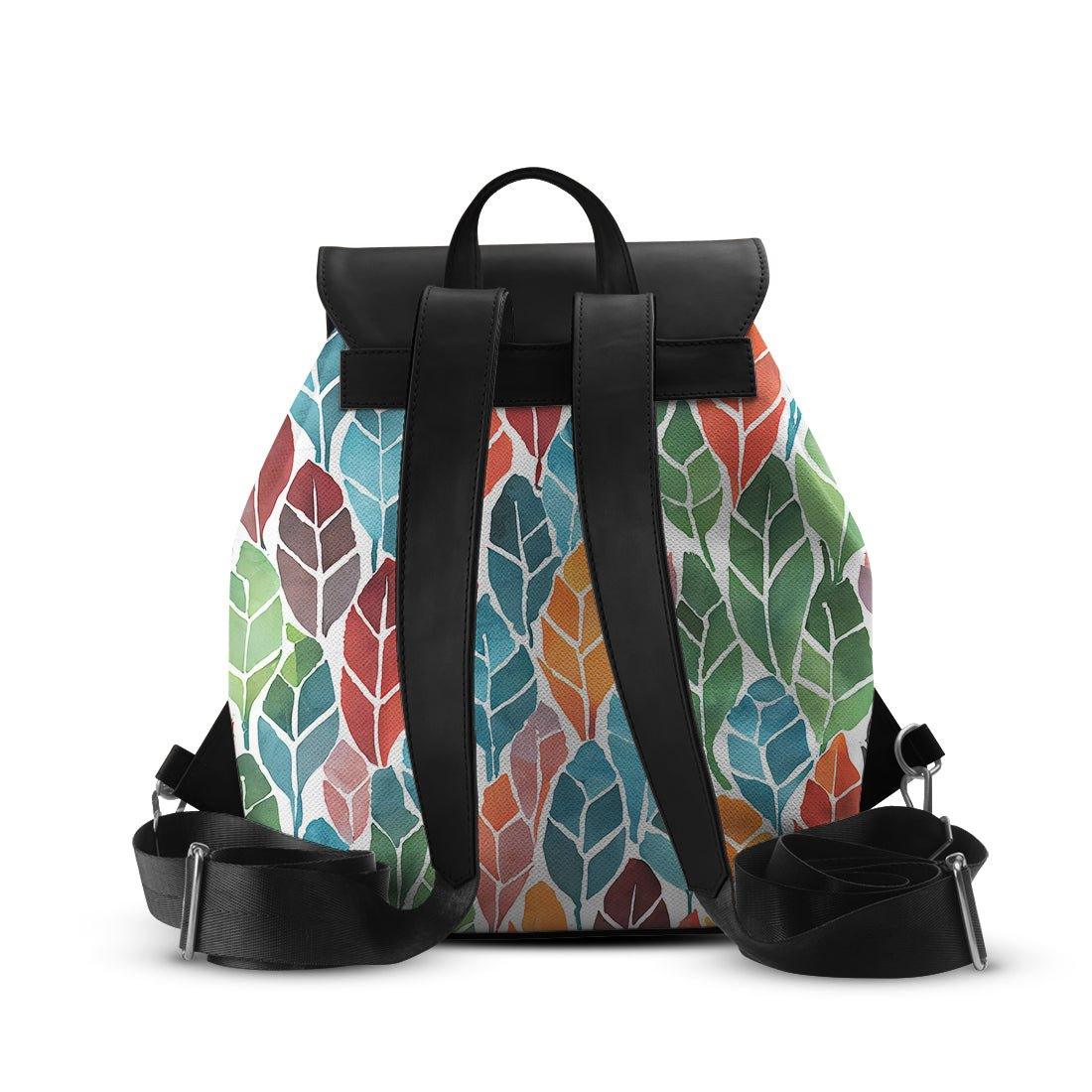 Black Aurora Backpack Colorful Leaf - CANVAEGYPT