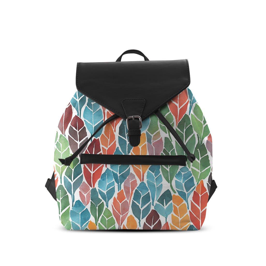 Black Aurora Backpack Colorful Leaf - CANVAEGYPT