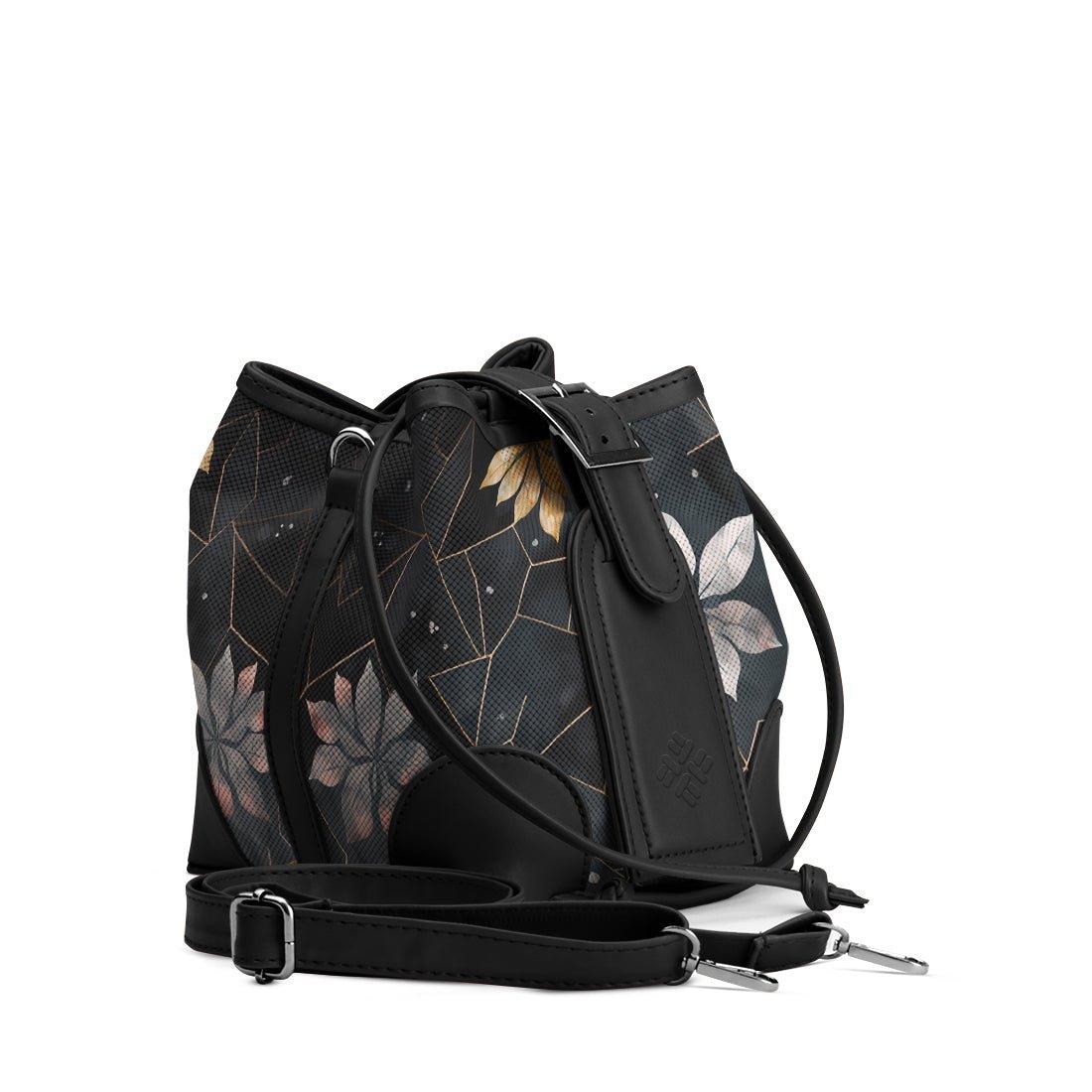Black Bucket Bags Dark Floral - CANVAEGYPT