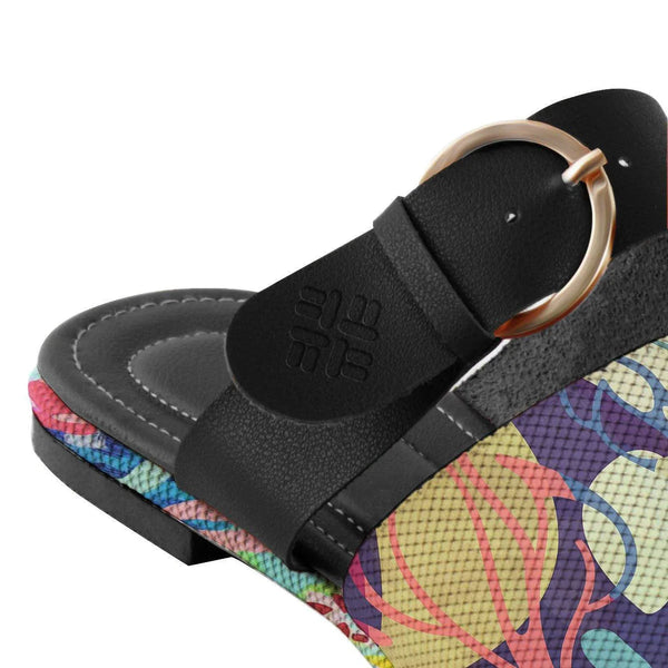 Black Buckle Slide Slipper Full Wall