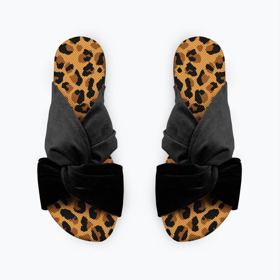 Black Chappal Flip Flop Cheetah - CANVAEGYPT